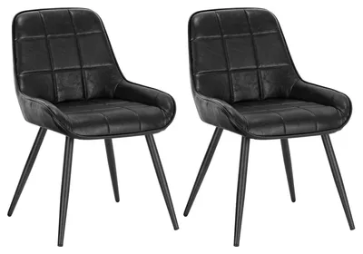 Imagen del producto de Juego de 2 sillas de comedor con asiento de terciopelo, respaldo ergonómico y estructura de metal
