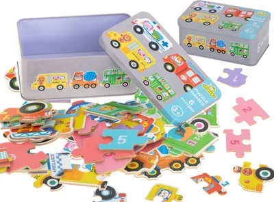 Produktbild von Puzzles aus der Dose, Fahrzeuge, 30 Puzzles
