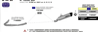 Zdjęcie produktu dla ARROW maxi race-tech aluminiowy tłumik wsuwany i zaślepka do BMW R 1250 gs adventure