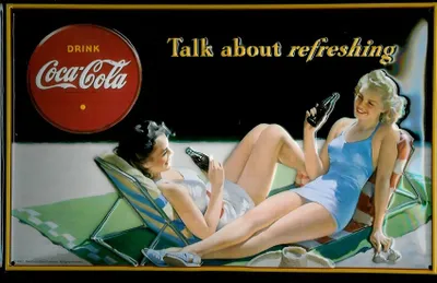 Produktbild von Blechschild Coca Cola Talk about refreshing Schild nostalgisches Werbeschild
