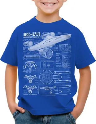 Produktbild von style3 NCC-1701 Blaupause T-Shirt Kinder christopher pike star