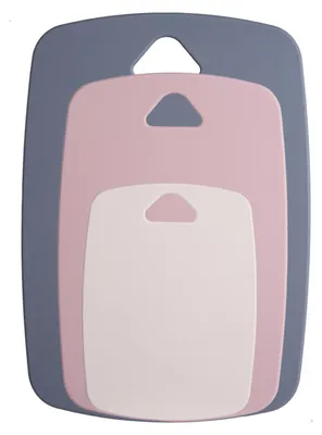 Produktbild von 3-teiliges Schneidebrett-Set aus Kunststoff, griffig, dick, für Fleisch, Gemüse und Obst, spülmaschinenfest
