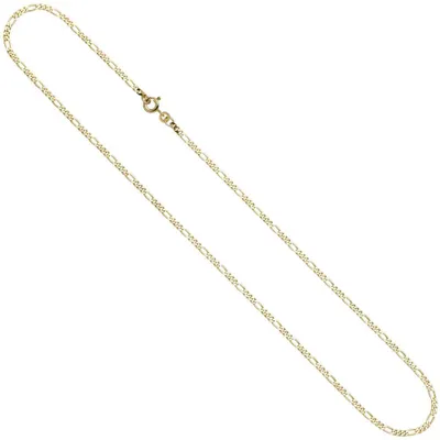 Produktbild von 2,3mm Figarokette Halskette Collier Goldkette 333 Gold Gelbgold massiv 45cm
