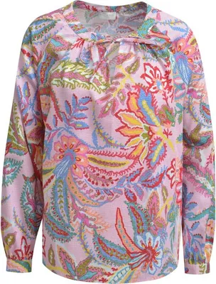 Produktbild von milano italy Raglanärmelbluse mit Neckpanel und Schlitz