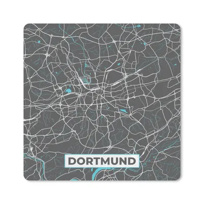 Produktbild von MuchoWow® Mauspad Mousepad Karte - Dortmund - Blau - Stadtplan - Deutschland 30x30 cm - Mousepads - Maus Mat - Pad - Mausunterlage - Gaming