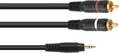 Immagine prodotto di Cavo adattatore OMNITRONIC jack 3,5/2xcinch 0,5 m sw