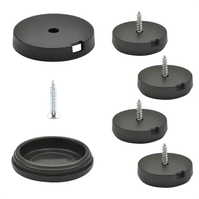 Zdjęcie produktu dla WAGNER QuickClick® plastikowe ślizgacze BLACK - do przykręcania, 4x podstawa i śruba i wkładka Ø 30 mm każda, produkt DE - 15807300