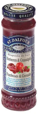 Zdjęcie produktu dla St. Dalfour dżem do smarowania z malin i granatu 280g