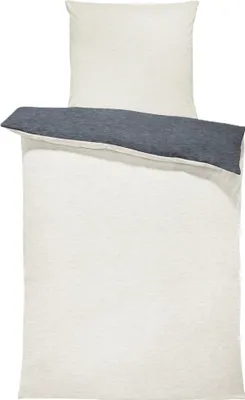 Produktbild von Winter Bettwäsche Biber Meliert Baumwolle Flanell Kuschelig Flauschig Warm Weich Modern, Größe:2 teilig 135x200 cm, Farbe:natur beige / anthrazit