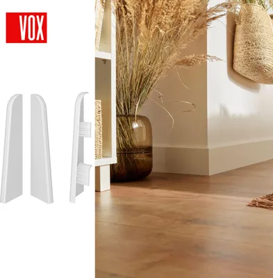 Zdjęcie produktu dla VOX Końcówki 101 ESPUMO – końcówki do listew przypodłogowych – wodoodporne i odporne na uderzenia – 2,5 m – białe
