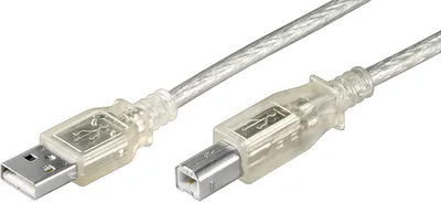Produktbild von USB Kabel High Speed (A-Stecker auf B-Stecker) transparent 1,5m