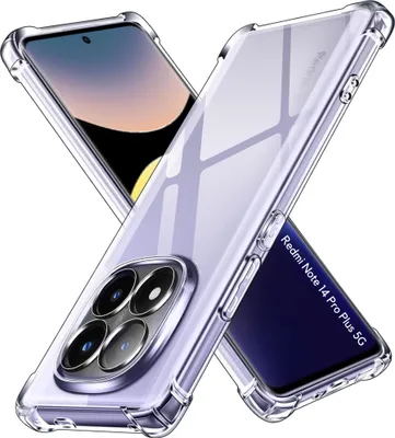 Two transparent phone cases are arranged diagonally on a white background, with one case partially covering the other.