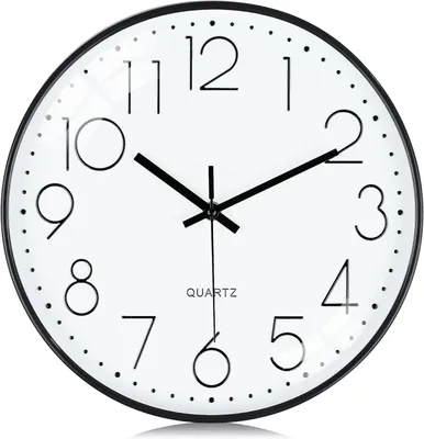 Produktbild von Wanduhr, 3D Ziffern Wanduhr, 30cm Modern Ablesbar Wanduhr, geräuschlos, Küchenuhr