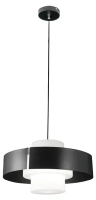 Image de Suspension Loto Ø450 Mm En Métal Et Verre Soufflé Anthracite, Douille E27 40 W, Ip20, Classe 1 - Design Moderne Et Élégant