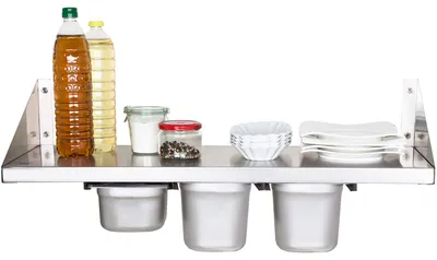Produktbild von Beeketal Gastro Edelstahlregal Regal Wandregal Gewürzregal BGR-80