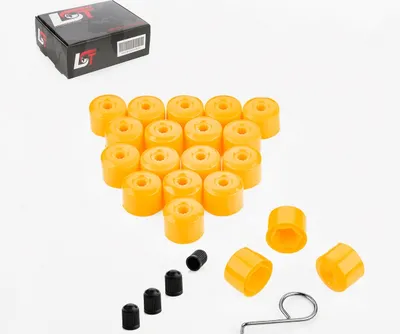 Produktbild von 20x Radschrauben Kappen 17mm gelb für MAZDA HONDA TOYOTA SUZUKI MITSUBISHI