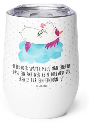Produktbild von Mr. & Mrs. Panda Thermo Becher Einhorn Verliebt - Weiß - Geschenk, kaffee tasse, Liebe, Freundin, Thermobecher, Einhörner, thermosbecher, Isolierbecher, glühweinbecher