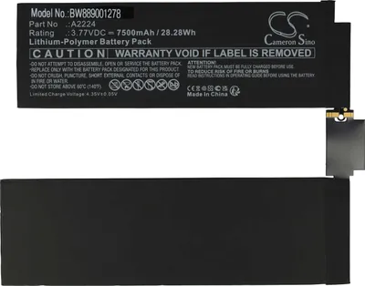 Produktbild von vhbw Akku Ersatz für Apple A2224 für Tablet Pad (7500 mAh, 3,77 V, Li-Polymer)