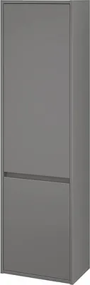 Productafbeelding van BADLAND Badkamerkast, hoge kast met 2 deuren, CREA, 140x40x25 cm, grijs, mat
