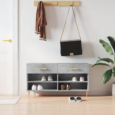 Zdjęcie produktu dla Ławka Z Miejscem Na Buty, Szarość Betonu, 102X35X55 Cm Lumarko!