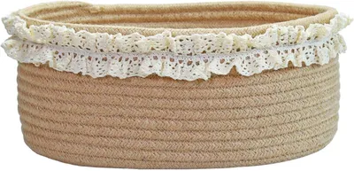 Imagen del producto de Cesta de yute pequeña, color marrón, de 30x20x13 cm, ideal para habitaciones infantiles