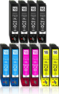 Produktbild von 10er Pack Druckerpatronen 16 16XL kompatibel mit Epson WF-2750
