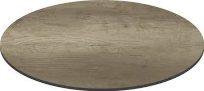 Produktbild von Runde HPL-Gartentischplatte 70 cm Geräucherte Eiche - Oviala Opera