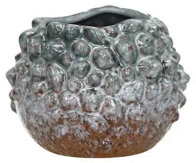 Produktbild von Pomax Espina Vase aus Steinzeug, Grijsblauw, Ø 10,5 x H 8,5 cm