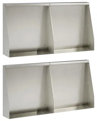 Productafbeelding van 4 stuks steunmuren, 40 x 12 x 50 cm, roestvrij staal, zilverkleurig