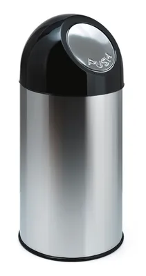 Produktbild von Abfallbehälter mit Druckdeckel 40 Liter edelstahl, schwarz (31003433)