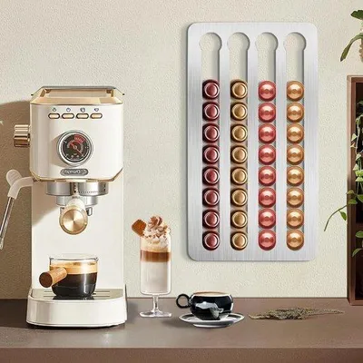 Produktbild von Edelstahl KaffeeCapsulehalter für 40 Kapseln Wandmontage