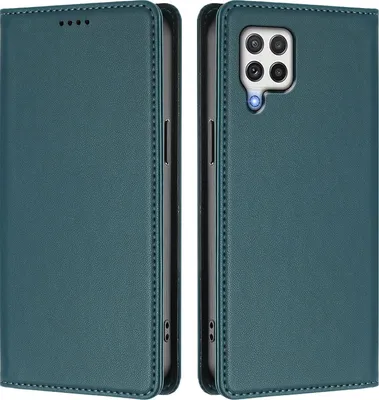 Image de Etui en cuir pour Samsung Galaxy A22 4G, étui magnétique en cuirPolyuréthaneavec support Vert