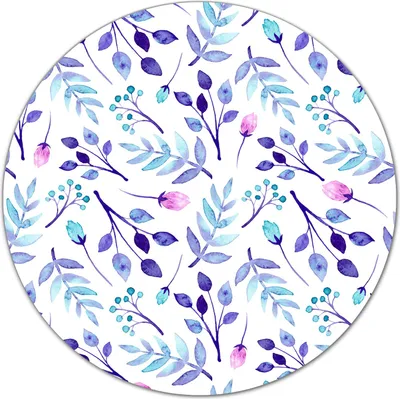 Produktbild von Glas-Herdabdeckplatte Glaskeramikkochfeld-Abdeckung Schneideplatten - 40 cm - Blau Blüten lila