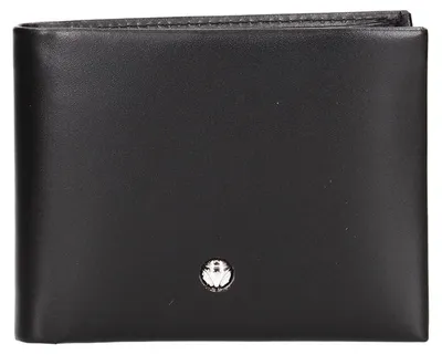 Produktbild von Herren Portemonnaie aus echtem Leder, Schwarz, schlankes Design, kompakt
