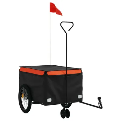 Produktbild von vidaXL Fahrradanhänger Schwarz und Orange 45 kg Eisen