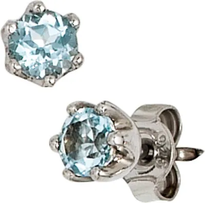 Produktbild von JOBO Ohrstecker 925 Sterling Silber rhodiniert 2 Blautopase blau Ohrringe