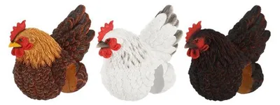 Produktbild von Esschert Design Gartenfigur Huhn Kunststoff für Zaun und Gartendekoration