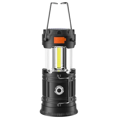 Produktbild von Hochleistungs-Solar-Taschenlampe mit Handkurbel (1200 mAh), Überlebenslampe, USB-Handyladegerät, tragbare Solar-Campinglampe, LED-Notlicht für Camping