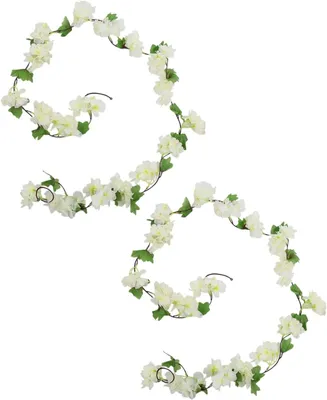 Produktbild von Kunstblumenkranz Kirschenblüten, 2 Stück, 230 cm, Dekoration für Innen und Außen