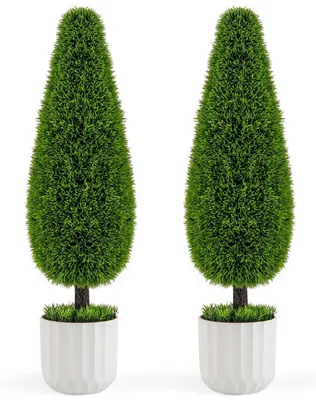 Produktbild von Kunstzyperne - Künstlicher Baum - Künstliche Pflanze - Zierpflanze - Zimmerpflanze - Set aus 2 Stück - 90 cm hoch