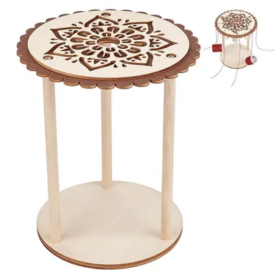 Immagine prodotto di Disco per Kumihimo in legno, set per la creazione di braccialetti rotondi da 16 cm, con 32 fessure e supporto