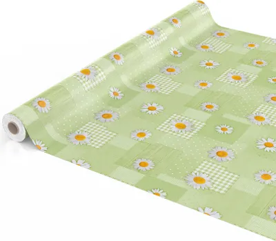 Produktbild von Tischdecke Wachstuch Blumen Grün Robust Wasserabweisend Breite 140 cm Länge 350 cm