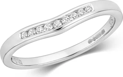 Produktbild von Funkelndes Feuer 9 Karat (375) Weißgold Damen - Diamant Wünschelrute Ring Brillant-Schliff 0.10 Karat H - PK1, 59 (18.8); TRS318329KWRSR