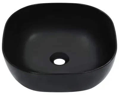 Imagen del producto de vidaXL: Lavabo de cerámica, 42,5 x 42,5 x 14,5 cm, color negro