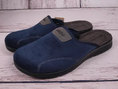 Obrázok produktu pre Pánske papuče Inblu BG51-004 modré s koženou stielkou