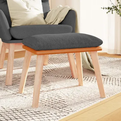 Produktbild von "2026 Promotion" Fußhocker Dunkelgrau 45x29,5x35 cm Stoff und Kunstleder - Fußhocker CC20485
