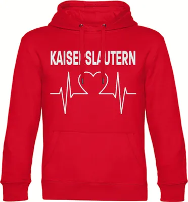 Produktbild von multifanshop Kapuzen Sweatshirt - Kaiserslautern - Herzschlag, rot, Größe XXL