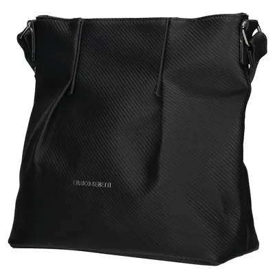 Produktbild von Große Damen Tasche Schultertasche Umhängetasche Crossover Bag Leder Optik Handtasche Schwarz