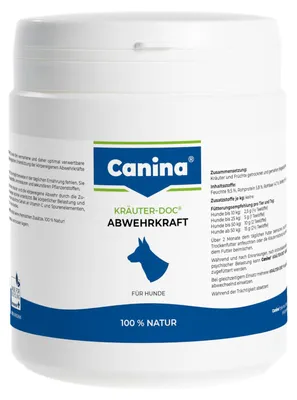 Produktbild von Canina Kräuter-Doc Abwehrkraft, Hund, Puder, Allgemeiner Gesundheitszustand, Universal, Sonnenhut, 300 g