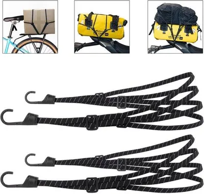 Image de Deux rallonges pour porte-vélos avec crochets, sangles courtes avec 4 vis, porte-vélos pour moto.